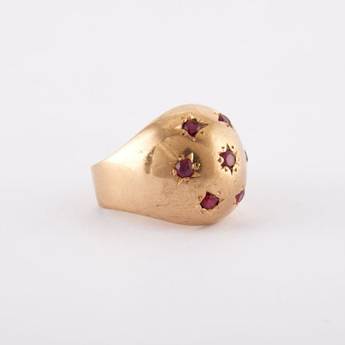 Bague 52 Bague Boule Rubis de synthèse 58 Facettes JE499