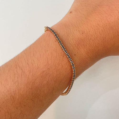 Bracelet Bracelet Tennis Diamants noirs 58 Facettes