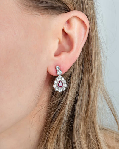 Boucles d'oreilles Boucles d'Oreilles Diamants Rubis 58 Facettes