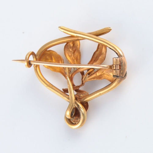 Broche Broche Art Nouveau motif fleuri 58 Facettes JE73