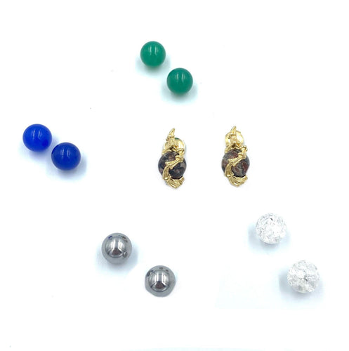 Boucles d'oreilles GILBERT ALBERT. Boucles d’oreilles or et billes interchangeables 58 Facettes