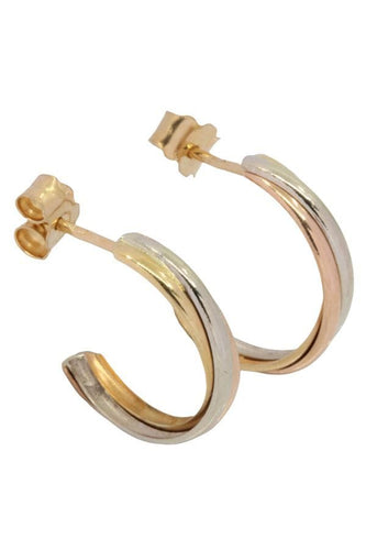 Boucles d'oreilles DEMI CRÉOLES 3 ORS 58 Facettes 047991