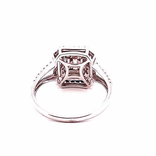 Bague 55 Bague Princesse or blanc diamants 58 Facettes