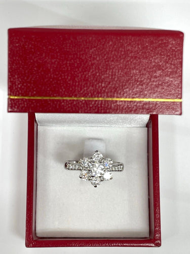 Bague Bague Marguerite or blanc diamants 58 Facettes