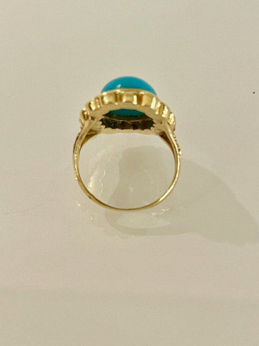 Bague 57 Bague Or Turquoise Perles 58 Facettes 720487