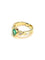 Bague Bague en or jaune 18 carats sertie d'une émeraude ovale et diamants 58 Facettes