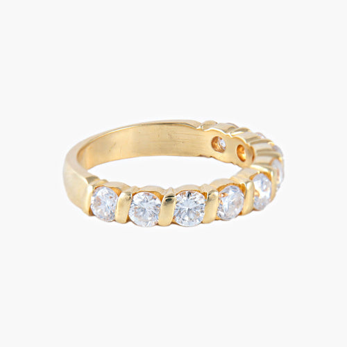 Bague 53 Demi-alliance Diamants 58 Facettes