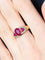 Bague Bague triptyque rubis poire et brillant or jaune 58 Facettes LP49-3