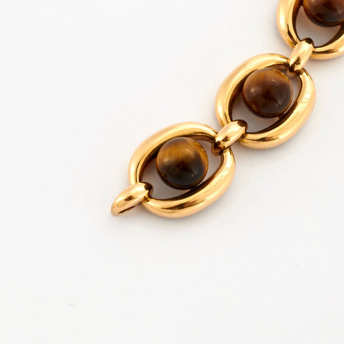 Bracelet BOUCHERON - Bracelet vintage or et oeil de tigre 58 Facettes