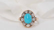 Bague Bague ancienne or rose turquoise et diamants taille rose 58 Facettes 30706
