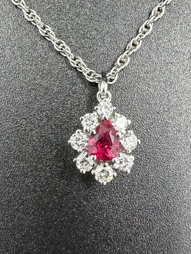 Pendentif CARL BUCHERER - Pendentif Or blanc Rubis Diamants 58 Facettes