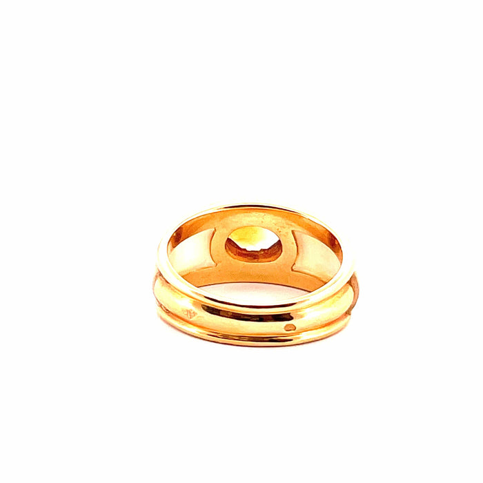 Bague Bague en or jaune 18 carats , topaze ovale et nacre blanche 58 Facettes