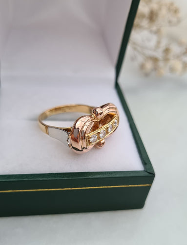 Bague 49.5 Bague Trois Ors 1940 Diamants 58 Facettes 339