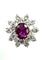 Bague 54 BUCHERER. Bague vintage or blanc, rubis et diamants 58 Facettes