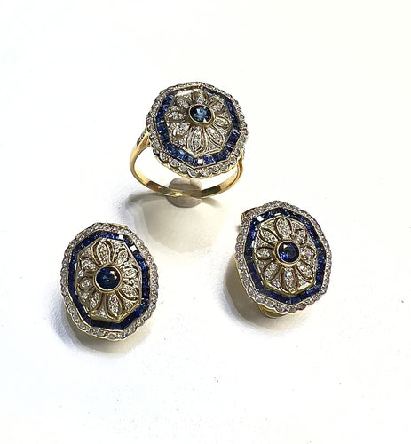 Boucles d'oreilles BOUCLES D'OREILLES OR JAUNE, DIAMANTS, SPAHIRS 58 Facettes