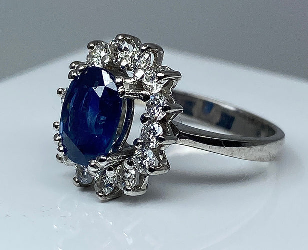 Bague 51 Bague marguerite saphir et diamants 58 Facettes AB152