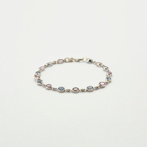 Bracelet Bracelet Saphirs bleus et roses 58 Facettes
