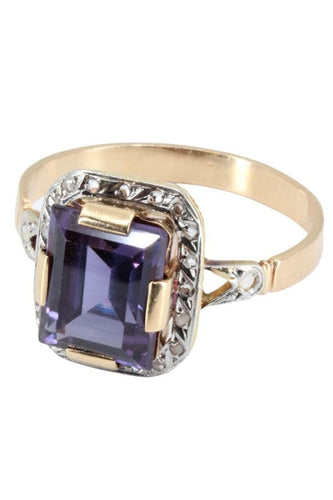 Bague BAGUE ANCIENNE AMÉTHYSTE ET DIAMANTS 58 Facettes 044651