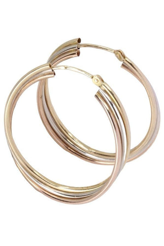Boucles d'oreilles CRÉOLES 3 ORS 58 Facettes 073211