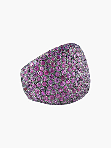 Bague Bague Guy Ellia, Rubis et or noir 58 Facettes
