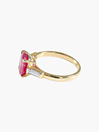 Bague 50 Bague Rubis Diamants baguette 58 Facettes