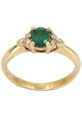 Bague 53 BAGUE MODERNE ÉMERAUDE ET DIAMANTS 58 Facettes 054051