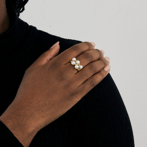 Bague 55 Bague Jarretière Perles 58 Facettes EL2-126