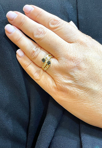 Bague Bague Toi & Moi Saphir et Diamants 58 Facettes