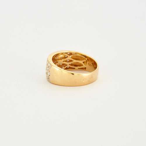 Bague 51 Bague or jaune Croisillons Diamants 58 Facettes 230543