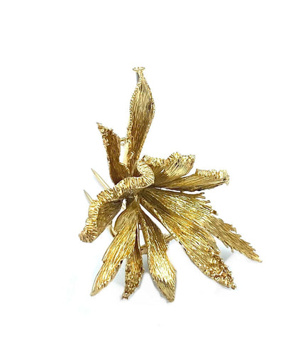 Boucles d'oreilles Chaumet. Demi-parure 1980 en or jaune 18K 58 Facettes