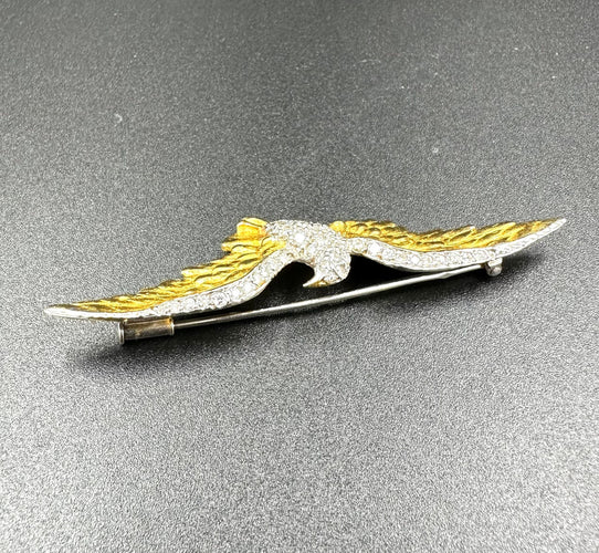 Broche Broche Oiseau Or jaune Diamants 58 Facettes