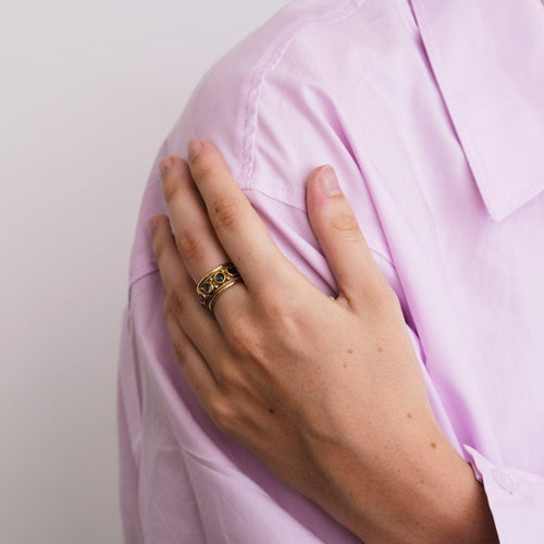 Bague Bague anneau Rubis Saphirs Emeraudes signé Percossi Papi 58 Facettes 00010