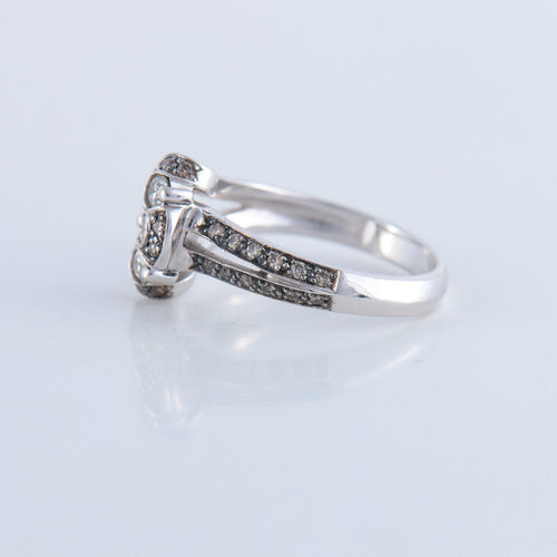 Bague 53 Bague Diamants blancs et bruns 58 Facettes JE160