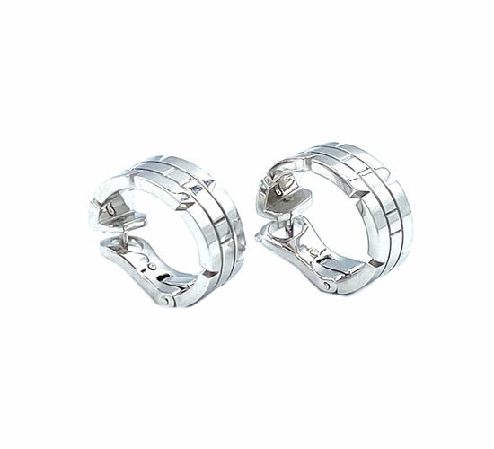 Boucles d'oreilles Cartier. Collection Tank Française, Boucles d'oreilles or blanc 58 Facettes