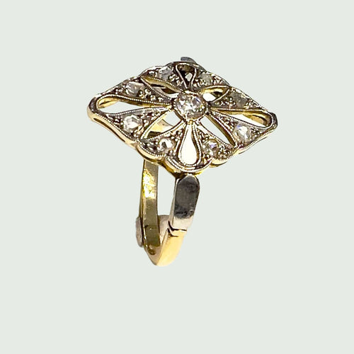 Bague BAGUE ART DÉCO DIAMANT OR PLATINE 58 Facettes A2455(308)