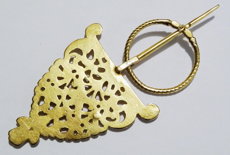 Broche Rare Fibule d'Afrique du Nord Or 22 carats 58 Facettes