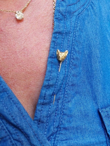 Pendentif ÉPINGLE ANCIENNE TÊTE DE RENARD 58 Facettes 068801