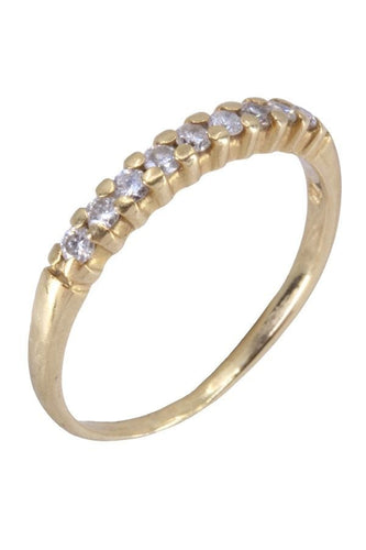 Bague 51 Demi alliance Or jaune Diamants 58 Facettes 081291