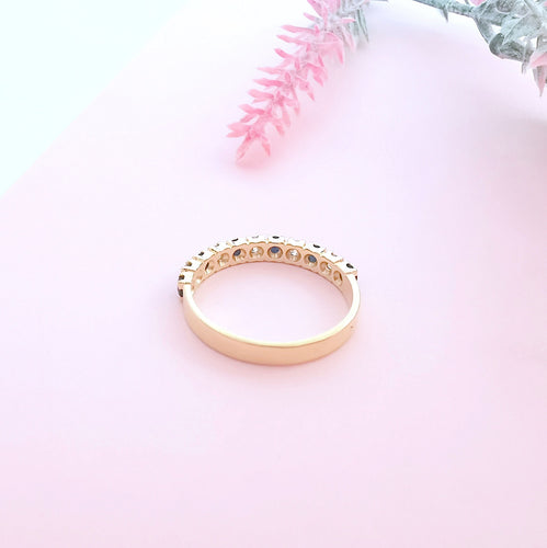 Bague Bague Demi Alliance Saphirs Diamants 58 Facettes AA 1605