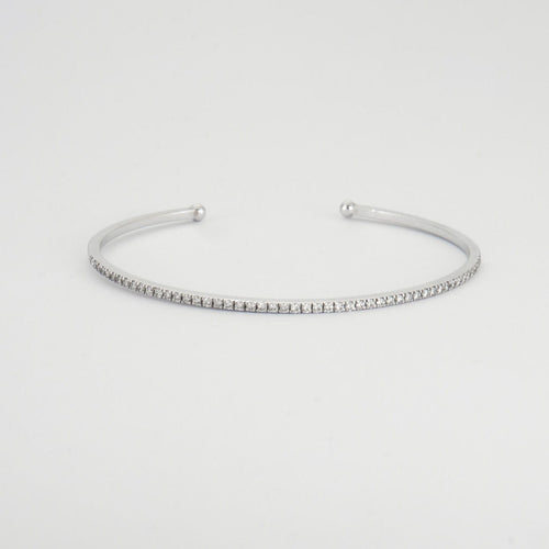 Bracelet Bracelet Jonc or blanc diamants 58 Facettes