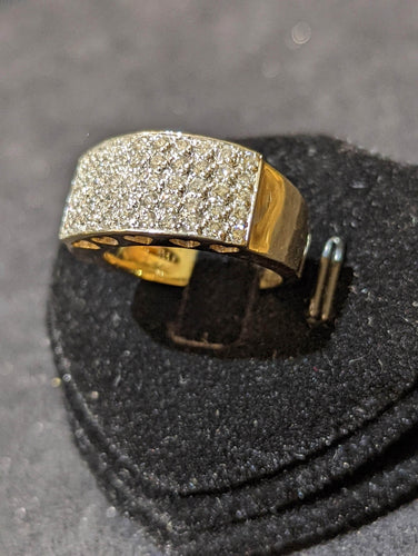 Bague Bague en or jaune & pavage diamants 58 Facettes