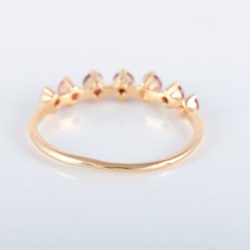 Bague 53 Demi-alliance  rubis 58 Facettes 8392