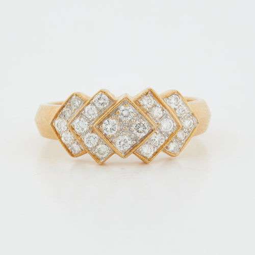 Bague 52 BAGUE OR JAUNE 24 DIAMANTS 58 Facettes REF 12026/17