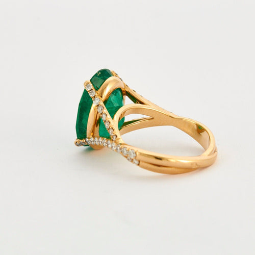 Bague 54 Bague Emeraude 8.50cts Diamants 58 Facettes