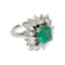 Bague 53.5 Bague Marguerite émeraude, diamants navette 58 Facettes 1-1221/1
