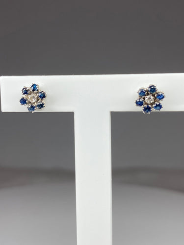 Boucles d'oreilles Boucles d’oreilles saphir et diamants 58 Facettes