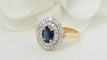 Bague 54 Bague or jaune saphir ovale diamants 58 Facettes 32367