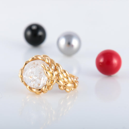 Bague 49 Bague Gilbert Albert Petit Modèle bille interchangeable 58 Facettes