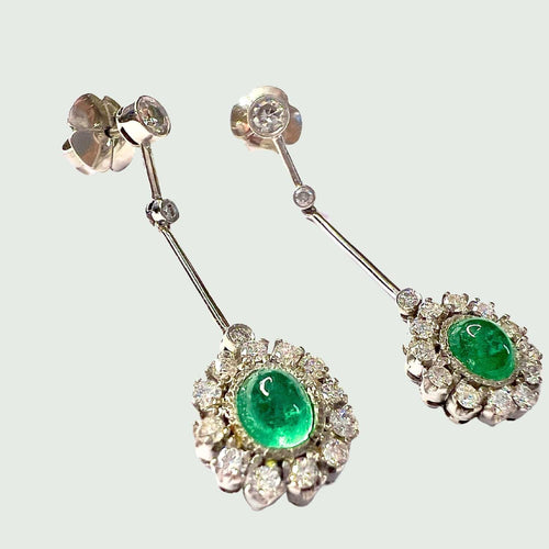 Boucles d'oreilles BOUCLES D'OREILLES EMERAUDES DIAMANTS 58 Facettes