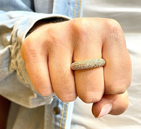 Bague Bague jonc en Or jaune & diamants 58 Facettes